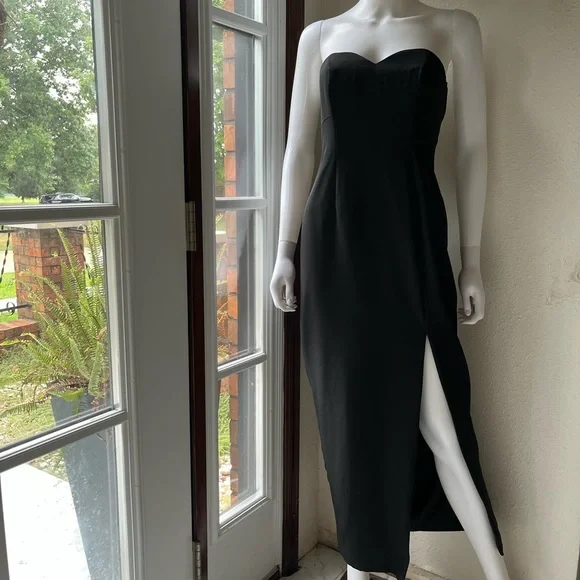 Vintage Alex Evenings sweetheart strapless dress with slit - Picture 9 of 14